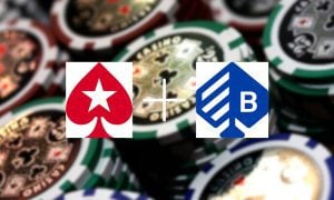 Stacks of Poker Chips with Bragg Gaming Group and PokerStars logos