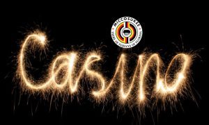 White Sparkler Letters Spell Casino with Florida’s Miccosukee Tribe of Indians logo