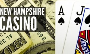 Ace and Jack Playing Cards Lay On Cash with New Hampshire casino