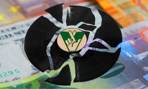 Broken Record With Cash Background and Virginia Lottery logo