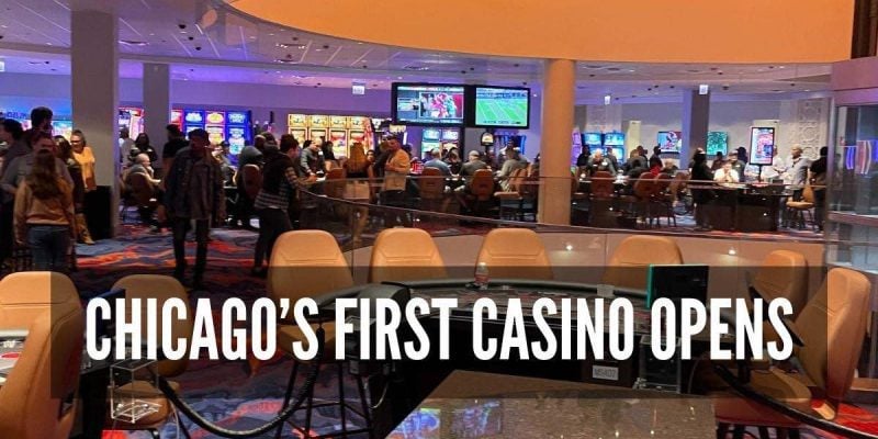 shot of the gaming floor inside bally's casino chicago