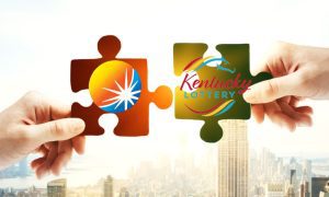 Hands Bring Puzzle Pieces Together with IGT and Kentucky Lottery logos