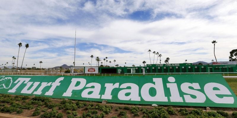 turf paradise signage alongside track