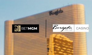 Borgata Casino In Atlantic City New Jersey with BetMGM and Borgata Online casino logos
