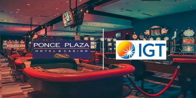 Gaming Floor At Ponce Plaza Hotel & Casino with IGT and Ponce Plaza logos