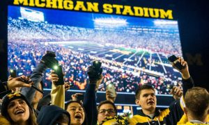 Michigan Fans At Michigan Stadium During NCAA Football Game