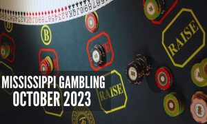 Money Chips, Playing Cards On Casino Table with Mississippi gambling October 2023