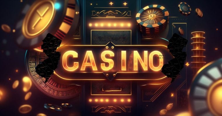 Online Casino Illustration With New Jersey State