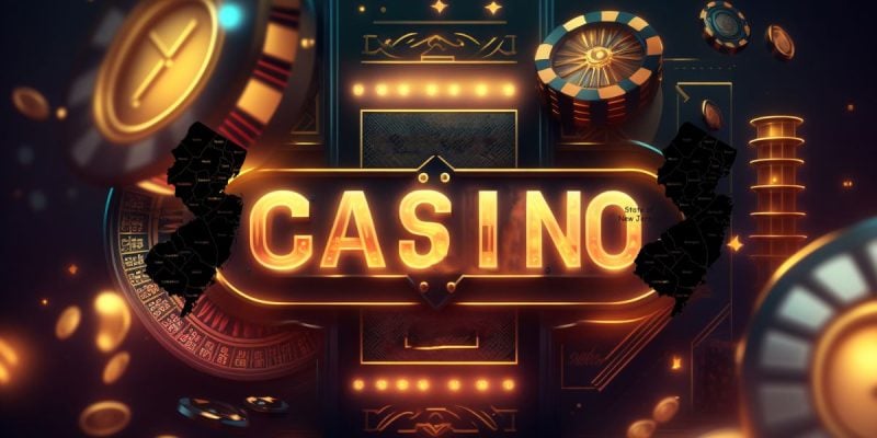 Online Casino Illustration With New Jersey State
