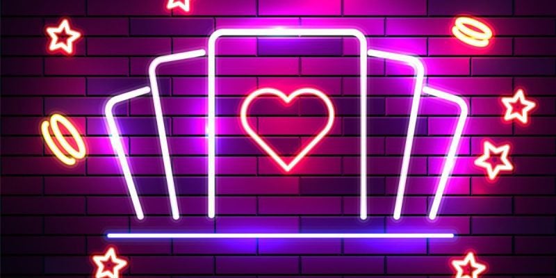 Pink Neon Sign Depicting Online Casino
