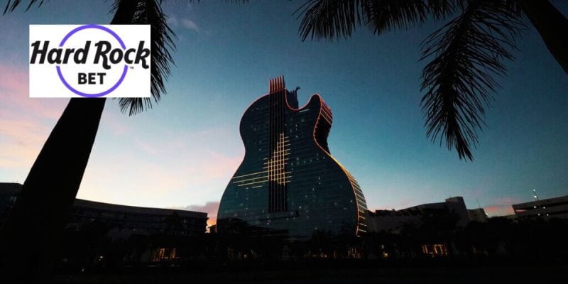 Seminole Hard Rock Guitar Hotel & Casino In Florida with Hard Rock Bet logo
