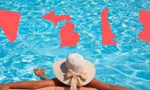 person lounging in pool