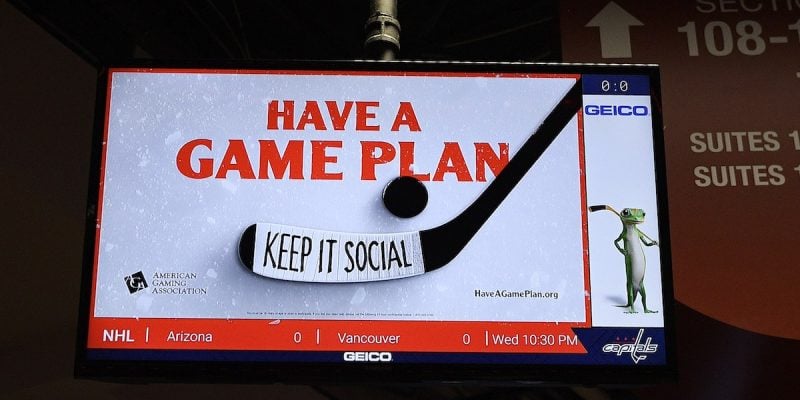 responsible gambling ad on tablet