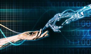 AI And Human Hands Connect