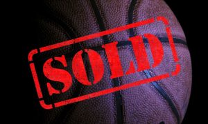 Basketball With Sold Stamp Overlay