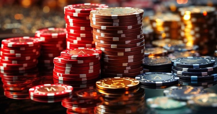 Colorful Stack Of Poker Chips
