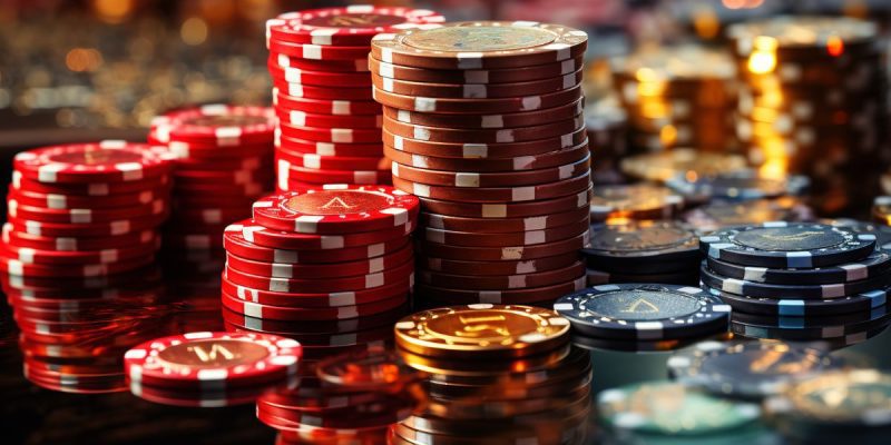 Colorful Stack Of Poker Chips