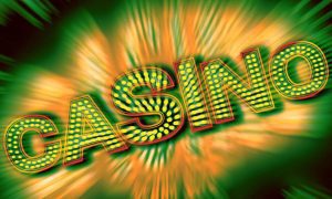 Green And Yellow Casino Marquee Sign