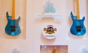Guitars On Display At Seminole Hard Rock Hotel And Casino in Hollywood, Florida