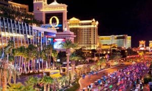 Runners Stream Southward On Las Vegas Boulevard
