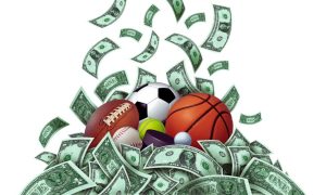 Sports Betting Illustration Balls And Cash Pile