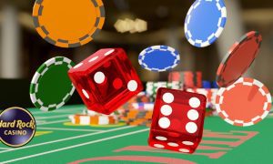 chips, dice on craps table