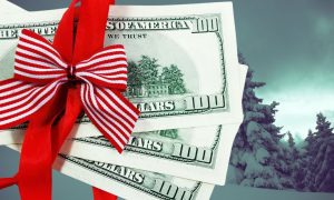 Cash Present Winter Background