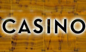 Casino Sign On Stone Tiles