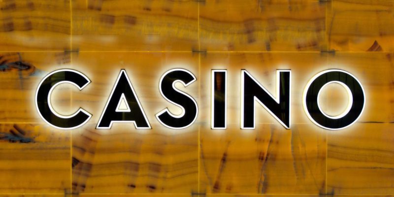 Casino Sign On Stone Tiles