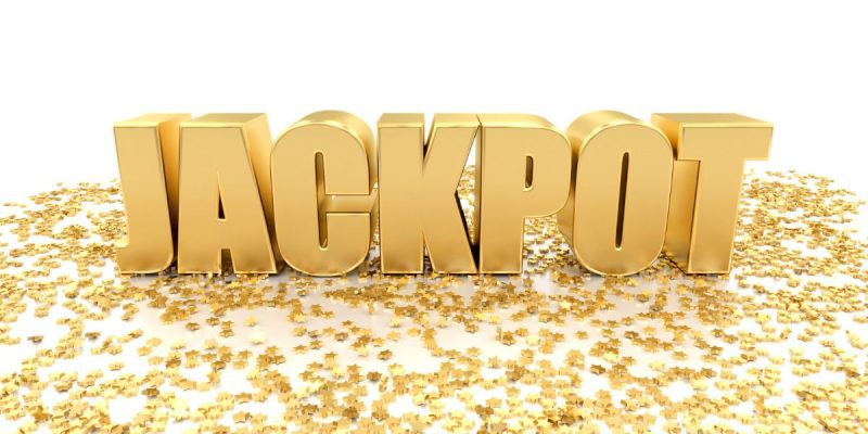 Gold Jackpot Sign With Coins