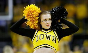 Iowa Basketball Cheerleader Performs