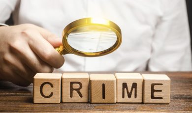 Man With Magnifying Glass, Blocks Spell Crime