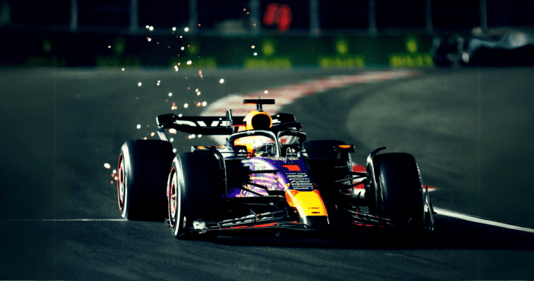 Max Verstappen Drives During F1 Las Vegas Grand Prix