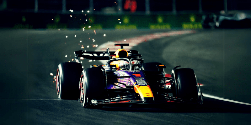 Max Verstappen Drives During F1 Las Vegas Grand Prix