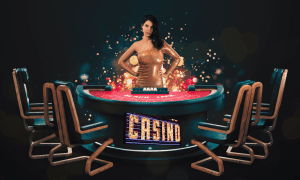 Online Casino Concept Blackjack Table Dealer