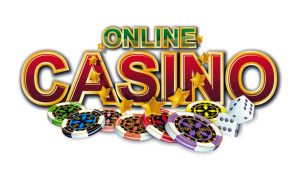 Online Casino With Poker Chips Illustration