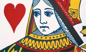 Queen Of Hearts Playing Card Has Sad Face