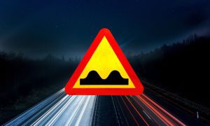 Speed Bump Sign Highway Lights