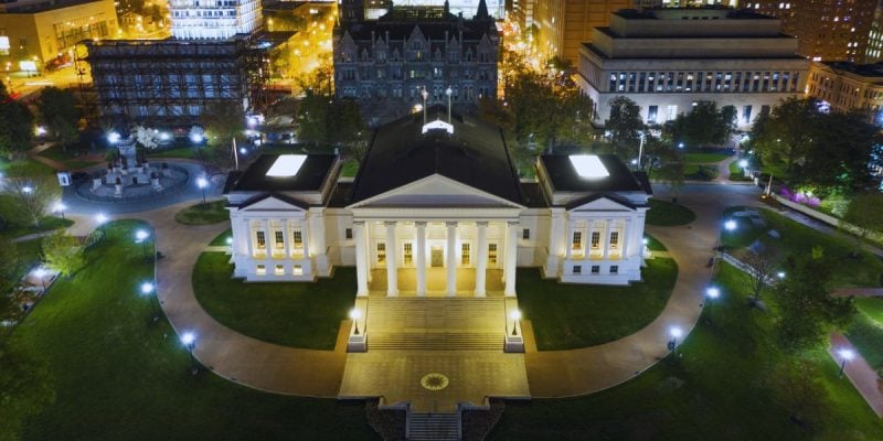 Virginia State Capital Building At Night