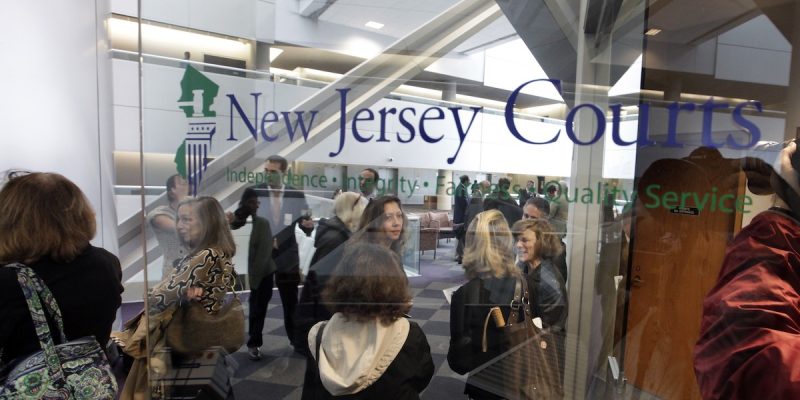 New Jersey Courts Window Lettering Crowd