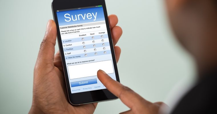 person taking online survey