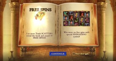 Home screen for Rich Wilde and the Book of Dead slot