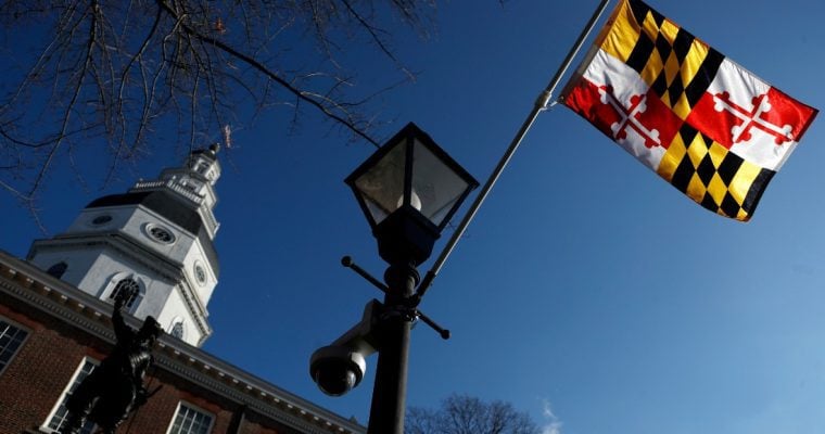 Maryland Capitol And State Flag