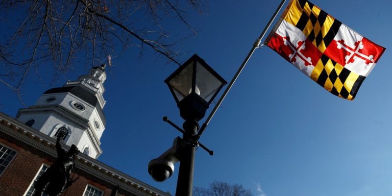 Maryland Capitol And State Flag