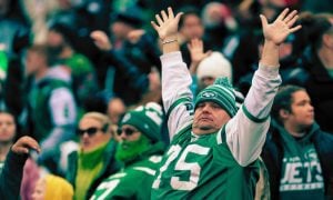 NY Jets Fans Watch NFL Game