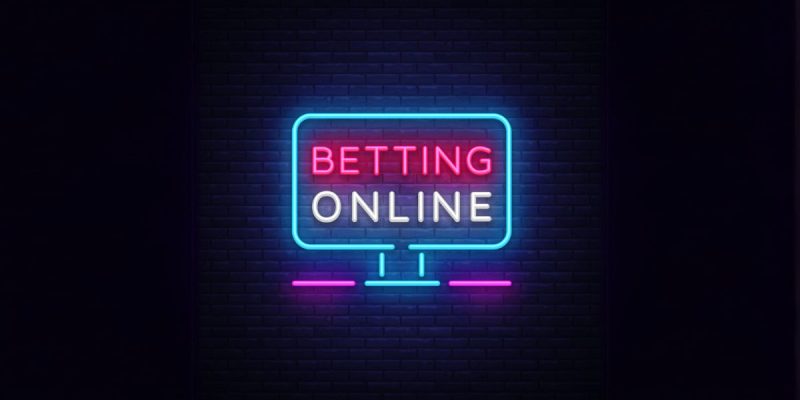 Online Betting Neon Sign Illustration