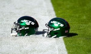 Pair Of New York Jets Helmets