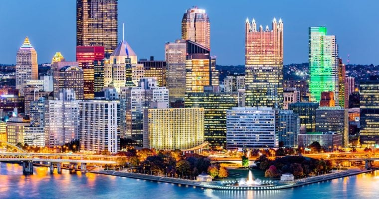 Pittsburgh, PA Skyline At Night
