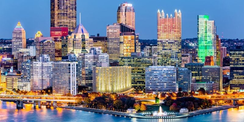 Pittsburgh, PA Skyline At Night