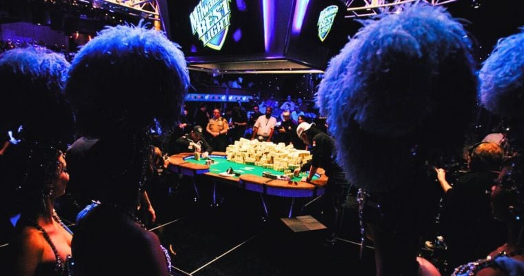 Showgirls Watch WSOP Championship In Las Vegas